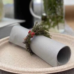 25 Serviettes Non-tissées Gris Perle Premium 40 Cm Table'Colors -Vacances Vaisselle Magasin 25 serviettes non tisse luxe gris perle 40 x 40cm 2