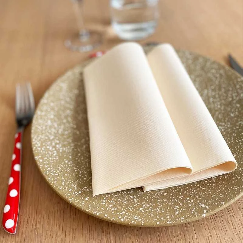 25 Serviettes Non-tissées Ivoire Premium 40 Cm Table'Colors 6 25 Serviettes Non-tissées Ivoire Premium 40 Cm Table'Colors – Image 4