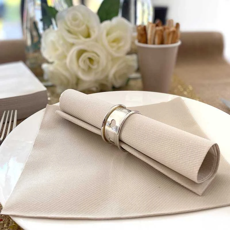 25 Serviettes Non-tissées Pebble Stone Premium 40 Cm Table'Colors 6 25 Serviettes Non-tissées Pebble Stone Premium 40 Cm Table'Colors – Image 4