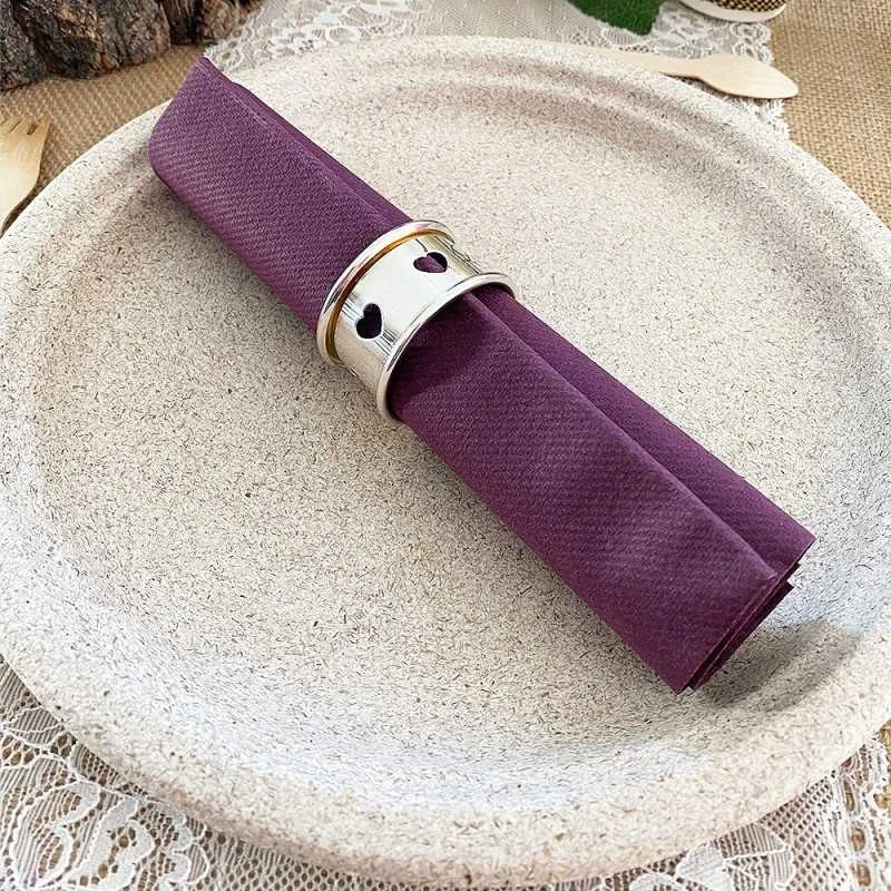 25 Serviettes Non-tissées Prune Premium 40 Cm Table'Colors 4 25 Serviettes Non-tissées Prune Premium 40 Cm Table'Colors – Image 2