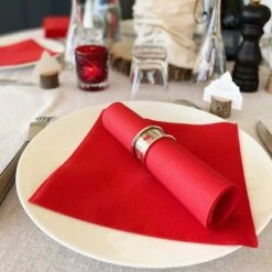 20 Serviettes Non-tissées Rouge Premium 40 Cm Table'Colors -Vacances Vaisselle Magasin 25 serviettes non tisse luxe rouge 40 x 40cm 2