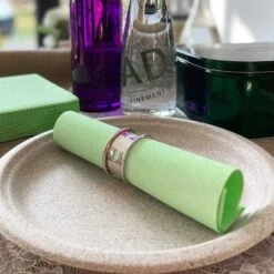 25 Serviettes Non-tissées Mint Premium 40 Cm Table'Colors -Vacances Vaisselle Magasin 25 serviettes non tisse luxe vert menthe 40 x 40cm 3