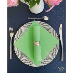 25 Serviettes Non-tissées Vert Pomme Premium 40 Cm Table'Colors -Vacances Vaisselle Magasin 25 serviettes non tisse luxe vert pomme 40 x 40cm 4