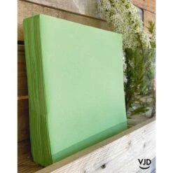 25 Serviettes Non-tissées Vert Pomme Premium 40 Cm Table'Colors -Vacances Vaisselle Magasin 25 serviettes non tisse luxe vert pomme 40 x 40cm 7