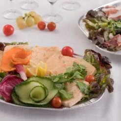 3 Plateaux Ovales Aluminium 55 Cm