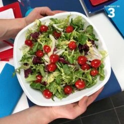 3 Saladiers Blancs 3 L -Vacances Vaisselle Magasin 3 saladiers blancs 3 litres lavables reutilisables 4