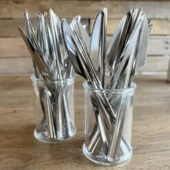 40 Couteaux Inox Réutilisables 16,5 Cm 9 40 Couteaux Inox Réutilisables 16,5 Cm -Vacances Vaisselle Magasin 40 couteaux inox recyclables 3