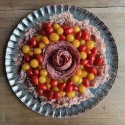 5 Plateaux Assiettes Rondes Argent 34 Cm