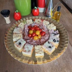 5 Plateaux Assiettes Rondes Or 35 Cm -Vacances Vaisselle Magasin 5 plateaux assiettes rondes or 35 cm 4