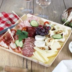 5 Plateaux Carrés Bois 24 Cm -Vacances Vaisselle Magasin 5 plateaux carres bois 24 cm 2