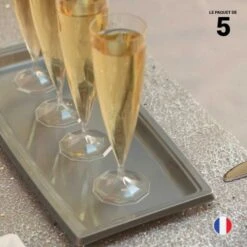 5 Plateaux Rectangulaire Gris 34,5 X 15,5 Cm -Vacances Vaisselle Magasin 5 plateaux rectangulaire gris recyclable 345 x 155 cm 5