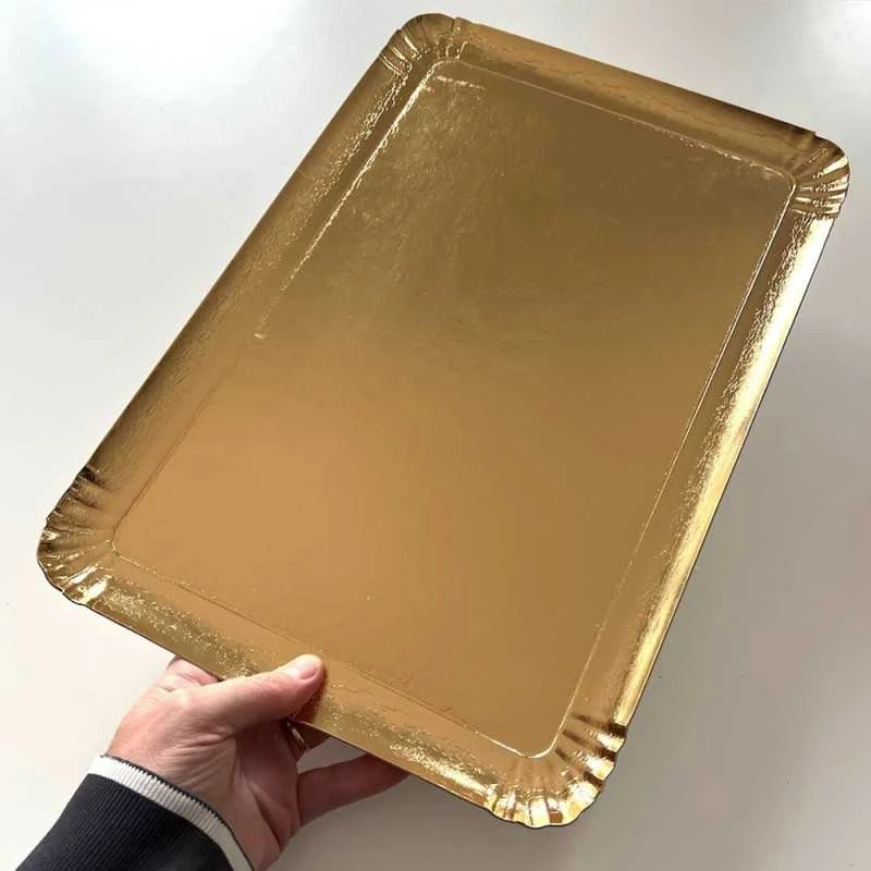 5 Plateaux Traiteur Or 42 X 28 Cm 4 5 Plateaux Traiteur Or 42 X 28 Cm – Image 2