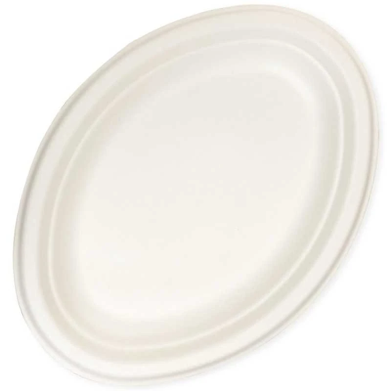 50 Assiettes Ovales Fibres Naturelles Blanches 26 Cm 7 50 Assiettes Ovales Fibres Naturelles Blanches 26 Cm – Image 5