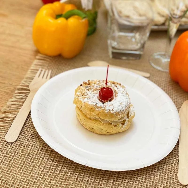 50 Assiettes Carton Blanc 18 Cm 4 50 Assiettes Carton Blanc 18 Cm – Image 2