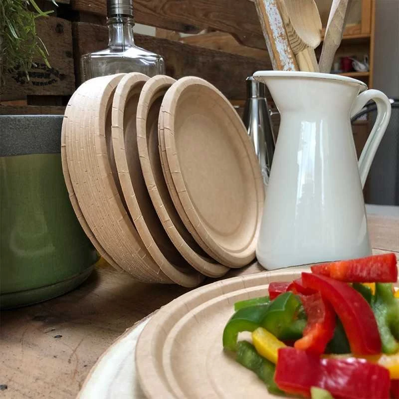 50 Assiettes Carton Kraft Nature 17 Cm 4 50 Assiettes Carton Kraft Nature 17 Cm – Image 2