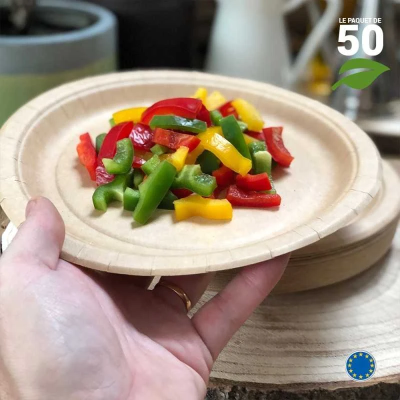 50 Assiettes Carton Kraft Nature 22 Cm 4 50 Assiettes Carton Kraft Nature 22 Cm – Image 2