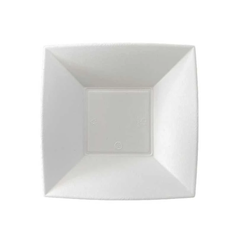 50 Assiettes Creuse Carrée Fibre Naturelle Blanc 18 Cm 8 50 Assiettes Creuse Carrée Fibre Naturelle Blanc 18 Cm – Image 6