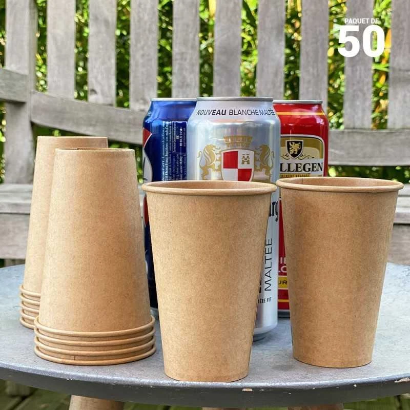 50 Gobelets Carton 100 % Kraft 35 Cl 4 50 Gobelets Carton 100 % Kraft 35 Cl – Image 2