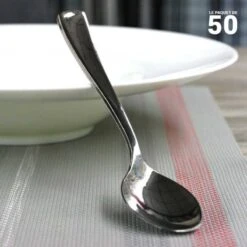 50 Grandes Cuillères Façon Inox -Vacances Vaisselle Magasin 50 grandes cuilleres facon inox reutilisables 1