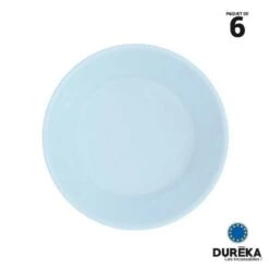6 Assiettes Creuses Duréka Pastel Bleues 17,8 Cm