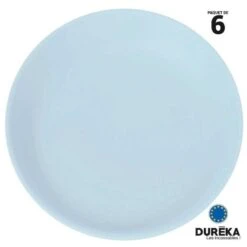 6 Assiettes Duréka Pastel Bleues 27,4 Cm