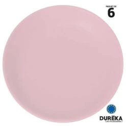 6 Assiettes Duréka Pastel Roses 27,4 Cm