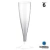 6 Flûtes Duréka Avec Pied Blanc Incassable 13,8 Cl -Vacances Vaisselle Magasin 6 flutes dureka avec pied blanc incassable reutilisable 138 cl