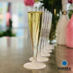 6 Flûtes Duréka Avec Pied Blanc Incassable 13,8 Cl -Vacances Vaisselle Magasin 6 flutes dureka avec pied blanc incassable reutilisable 138 cl 3