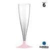 6 Flûtes Duréka Avec Pied Rose Incassable 13,8 Cl -Vacances Vaisselle Magasin 6 flutes dureka avec pied rose incassable reutilisable 138 cl