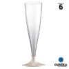6 Flûtes Duréka Avec Pied Taupe Incassable 13,8 Cl
