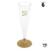 6 Flûtes Pied Or âge 50 Ans 14 Cl -Vacances Vaisselle Magasin 6 flutes pied or age 50 ans recyclables reutilisables 14 cl