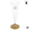 6 Flûtes Pied Or âge 70 Ans 14 Cl -Vacances Vaisselle Magasin 6 flutes pied or age 70 ans recyclables reutilisables 14 cl