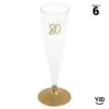 6 Flûtes Pied Or âge 80 Ans 14 Cl -Vacances Vaisselle Magasin 6 flutes pied or age 80 ans recyclables reutilisables 14 cl