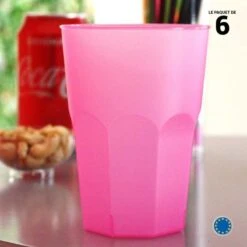 6 Verres Cocktail Plastique Réutilisable Fuchsia 42 Cl -Vacances Vaisselle Magasin 6 verres cocktail fuchsia 42cl lavables reutilisables 3