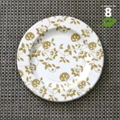 8 Assiettes Carton Or 20 Cm -Vacances Vaisselle Magasin 8 assiettes carton or 20cm biodegradables et compostables 2