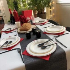 12 Assiettes Rondes Fibres Naturelles Blanches 23 Cm -Vacances Vaisselle Magasin assiette bio blanc macaron 23 cm home compost fibres vegetales par 20 4