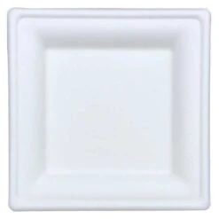 50 Assiettes Carrées Fibres Naturelles 16 Cm -Vacances Vaisselle Magasin assiette biodegradable carree 16 cm par 50 5