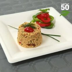 50 Assiettes Carrées Fibres Naturelles 26 Cm