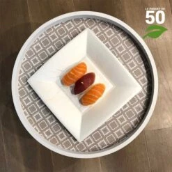 50 Assiettes Carrées Design Fibres Naturelles Blanches 18 Cm 10 50 Assiettes Carrées Design Fibres Naturelles Blanches 18 Cm -Vacances Vaisselle Magasin assiette biodegradable design carree plate 18 cm par 50 2