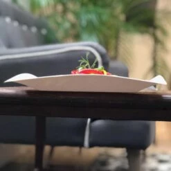 50 Assiettes Carrées Fibres Naturelles Design 23 Cm