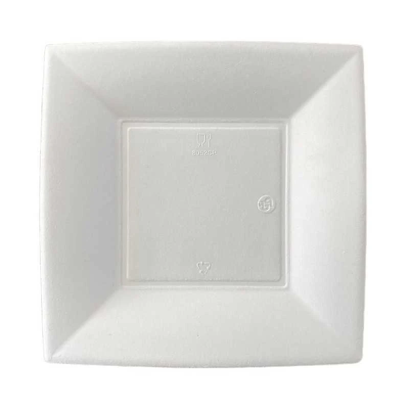 50 Assiettes Carrées Fibres Naturelles Design 23 Cm 6 50 Assiettes Carrées Fibres Naturelles Design 23 Cm – Image 4