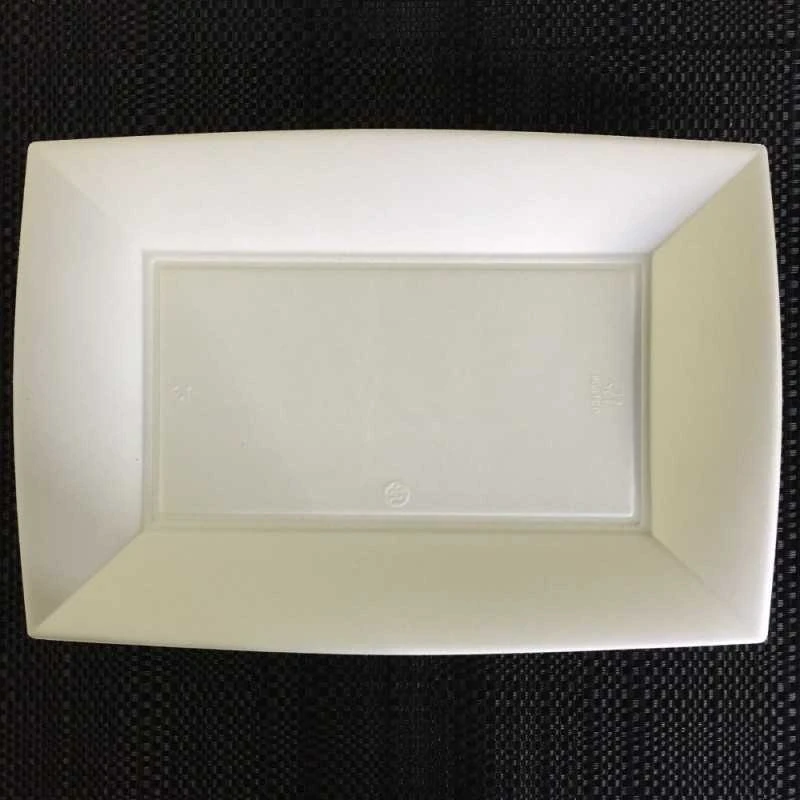 50 Assiettes Rectangulaires Fibres Naturelles Design 28 Cm 4 50 Assiettes Rectangulaires Fibres Naturelles Design 28 Cm – Image 2