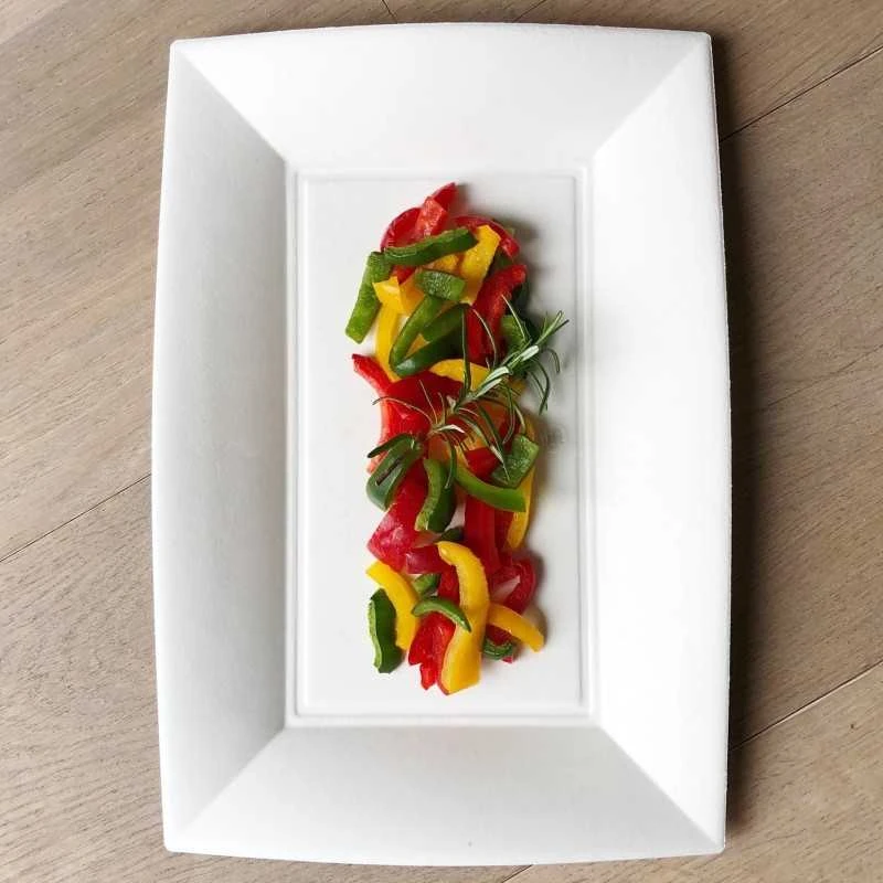 50 Assiettes Rectangulaires Fibres Naturelles Design 28 Cm 8 50 Assiettes Rectangulaires Fibres Naturelles Design 28 Cm – Image 6