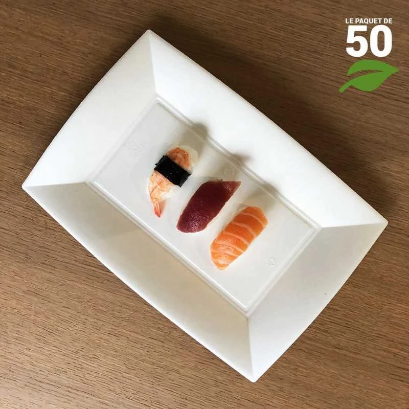 50 Assiettes Rectangulaires Fibres Naturelles Design 28 Cm 3 50 Assiettes Rectangulaires Fibres Naturelles Design 28 Cm