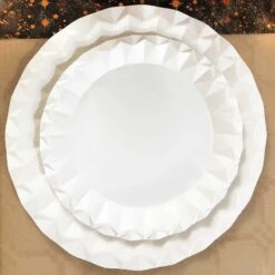50 Assiettes Carton Blanc Design 23 Cm -Vacances Vaisselle Magasin assiette carton blanc design 23cm par 50 3