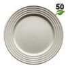 50 Assiettes Design Fibres Naturelles Blanches 26 Cm -Vacances Vaisselle Magasin assiettes biodegradables design blanc 26 cm par 50
