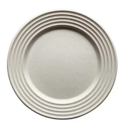 50 Assiettes Design Fibres Naturelles Blanches 26 Cm -Vacances Vaisselle Magasin assiettes biodegradables design blanc 26 cm par 50 4