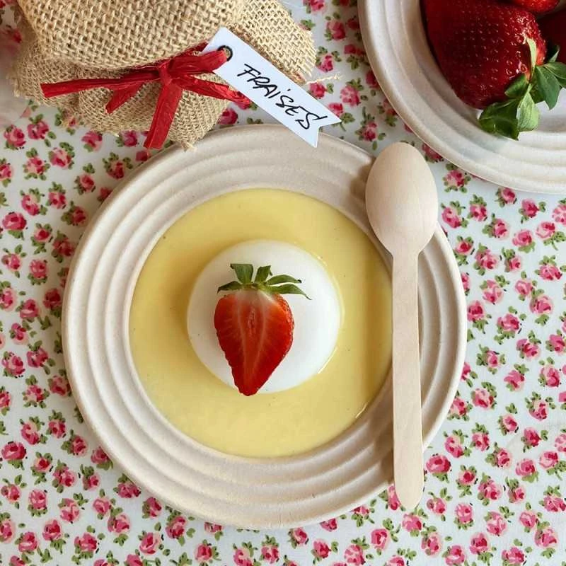 50 Assiettes Nature Design écru 18 Cm 4 50 Assiettes Nature Design écru 18 Cm – Image 2