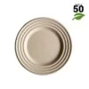 50 Assiettes Nature Design écru 18 Cm -Vacances Vaisselle Magasin assiettes biodegradables design ecru 18 cm par 50