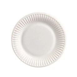 100 Assiettes Rondes Fibres Naturelles Blanches 18 Cm -Vacances Vaisselle Magasin assiettes biodegradables rondes 18 cm par 100 9